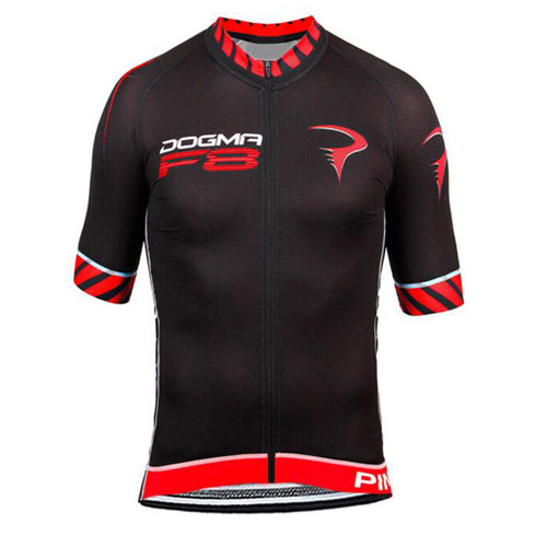 2015 Maillot Pinarello Tirantes Mangas Cortas Negro Y Rojo 0