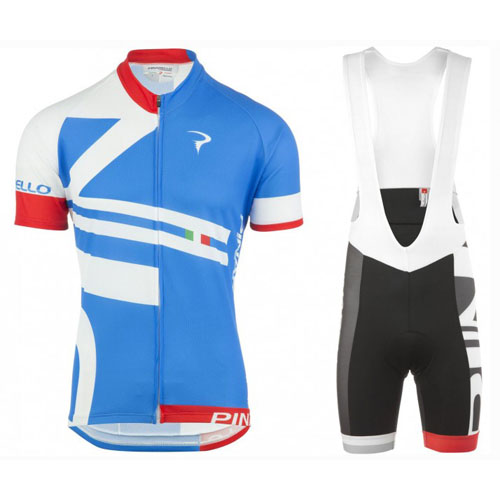 2016 Maillot Pinarello Tirantes Mangas Cortas Azul Y Blanco