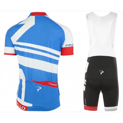 2016 Maillot Pinarello Tirantes Mangas Cortas Azul Y Blanco