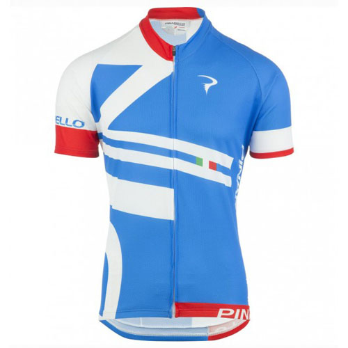 2016 Maillot Pinarello Tirantes Mangas Cortas Azul Y Blanco