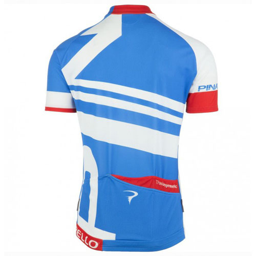 2016 Maillot Pinarello Tirantes Mangas Cortas Azul Y Blanco