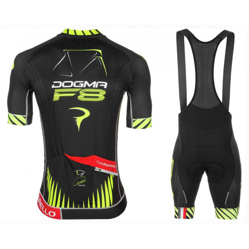 2016 Maillot Pinarello Tirantes Mangas Cortas Negro Y Amarillo
