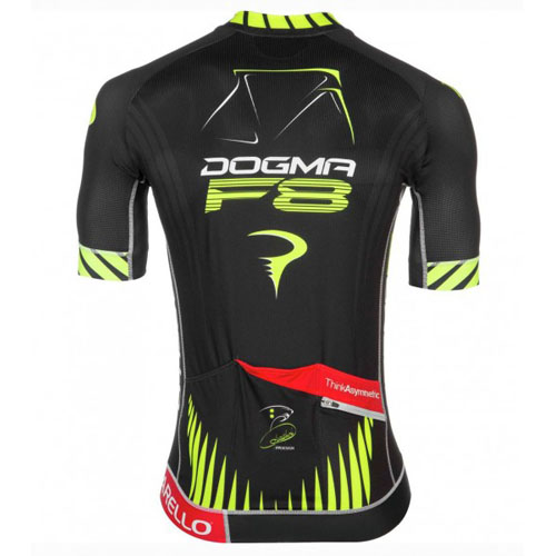 2016 Maillot Pinarello Tirantes Mangas Cortas Negro Y Amarillo