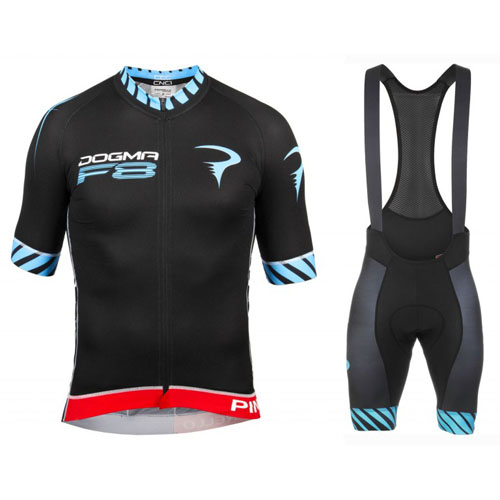 2016 Maillot Pinarello Tirantes Mangas Cortas Negro Y Azul