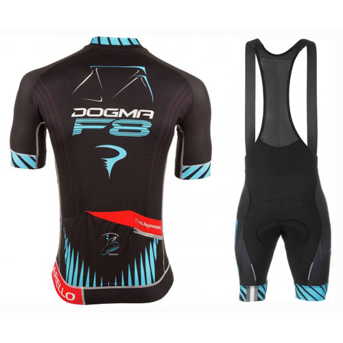 2016 Maillot Pinarello Tirantes Mangas Cortas Negro Y Azul