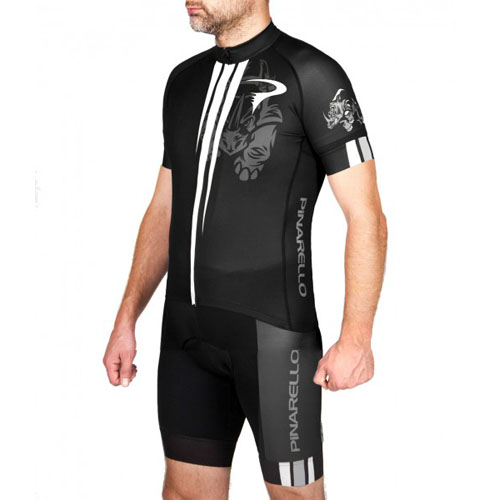 2016 Maillot Pinarello Tirantes Mangas Cortas Negro Y Blanco