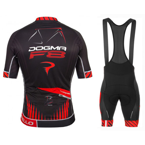 2016 Maillot Pinarello Tirantes Mangas Cortas Negro Y Rojo