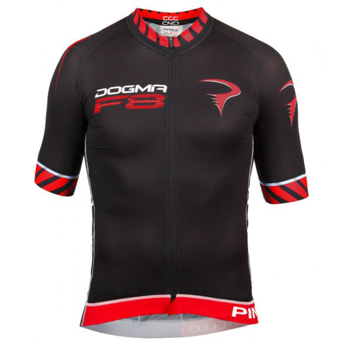 2016 Maillot Pinarello Tirantes Mangas Cortas Negro Y Rojo