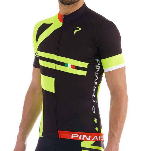 2016 Maillot Pinarello Tirantes Mangas Cortas Negro Y verde