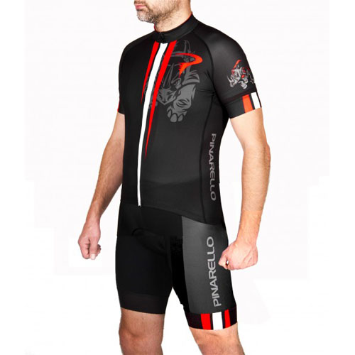 2016 Maillot Pinarello Tirantes Mangas Cortas Rojo Y Negro