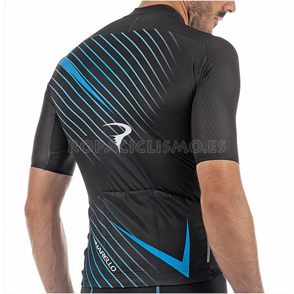 2017 Maillot Pinarello tirantes mangas cortas azul y negro