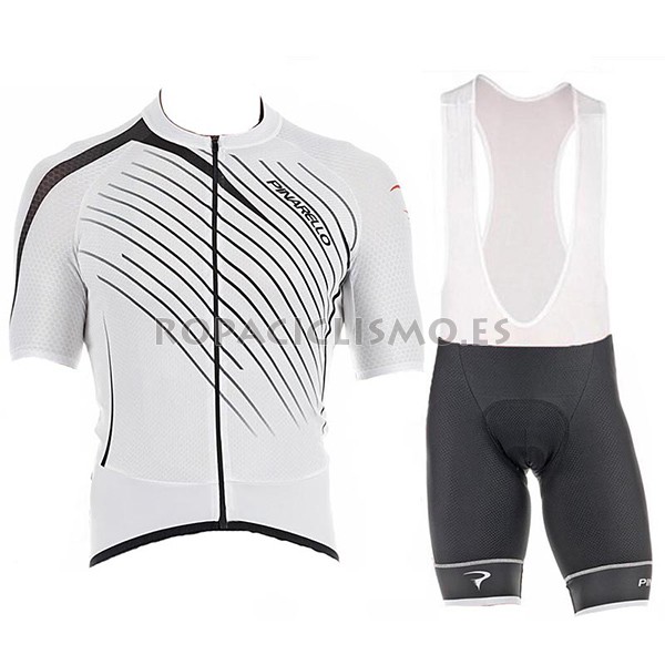 2017 Maillot Pinarello tirantes mangas cortas blanco