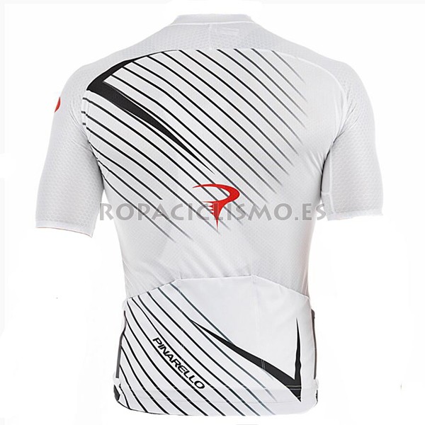 2017 Maillot Pinarello tirantes mangas cortas blanco