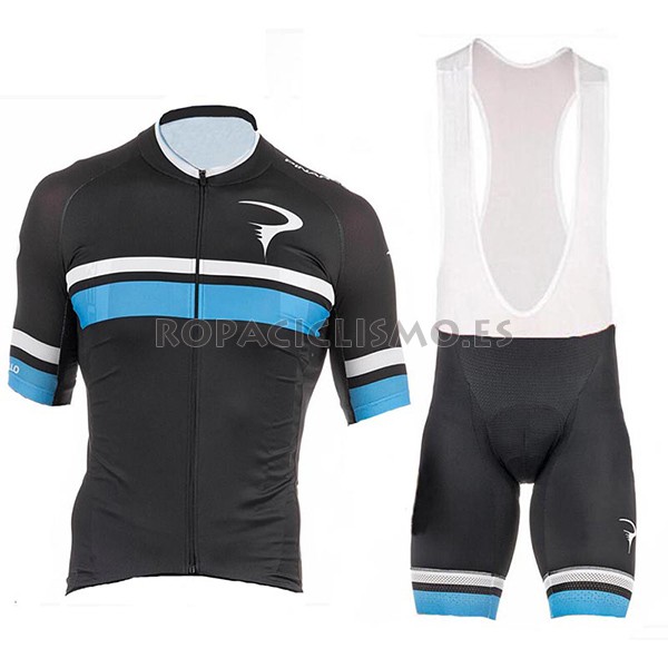 2017 Maillot Pinarello tirantes mangas cortas negro y azul