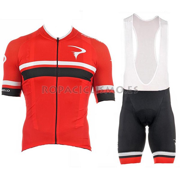 2017 Maillot Pinarello tirantes mangas cortas rojo