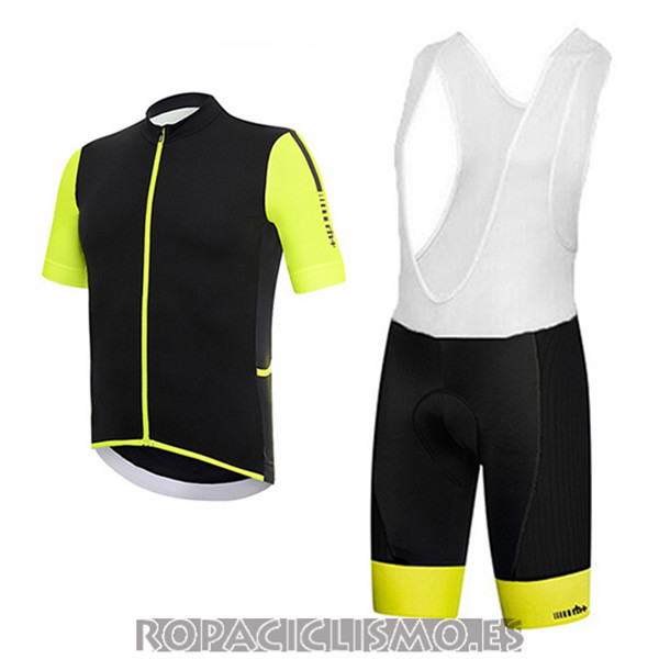 2017 Maillot RH+ Tirantes Mangas cortas negro y amarillo