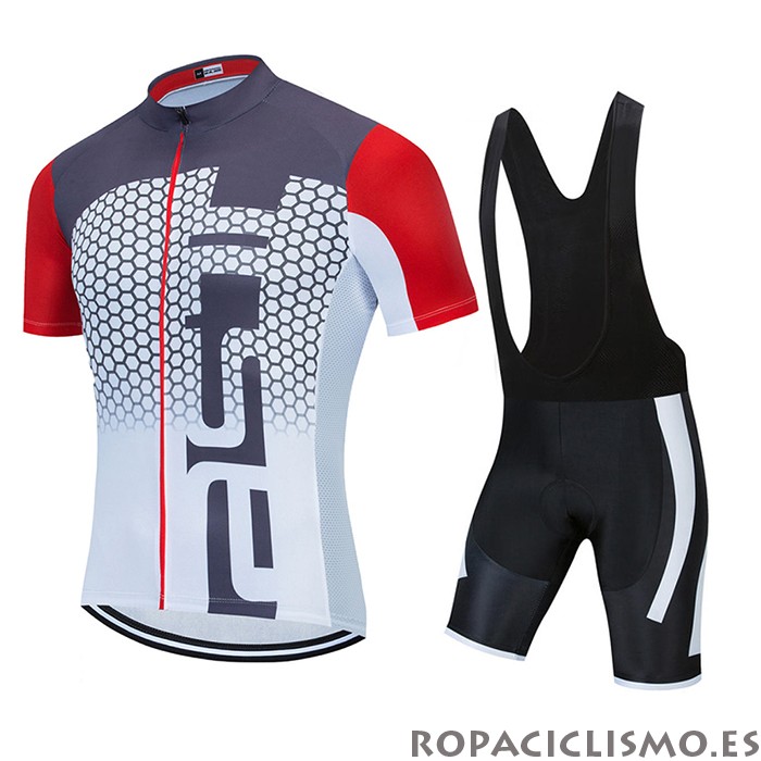 2021 Maillot Ralph Tirantes Mangas Cortas Blanco Rojo