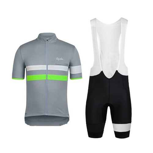 2015 Maillot Rapha Tirantes Mangas Cortas Gris Y verde