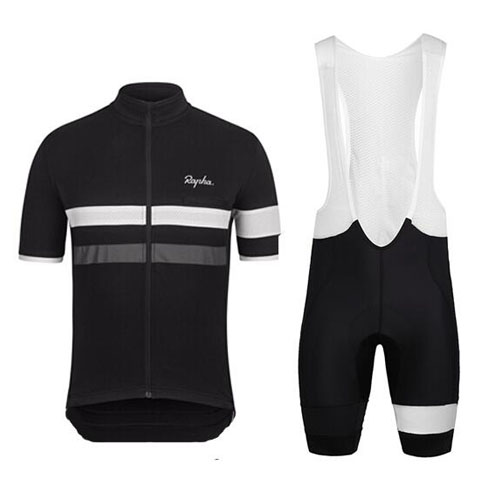 2015 Maillot Rapha Tirantes Mangas Cortas Negro Y Blanco