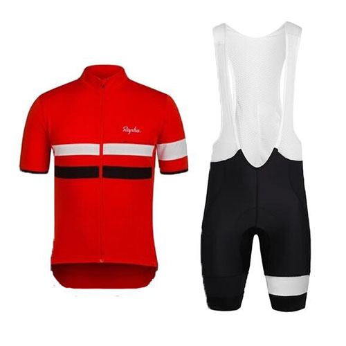 2015 Maillot Rapha Tirantes Mangas Cortas Negro Y Rojo