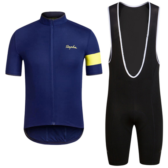 2016 Maillot Rapha Tirantes Mangas Cortas Azul Y Negro