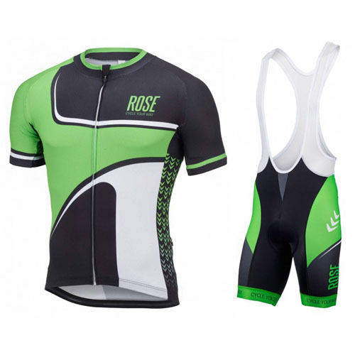 2016 Maillot Rose Tirantes Mangas Cortas verde Y Negro