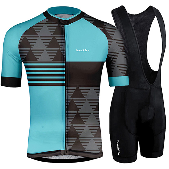 2019 Maillot Runchita Tirantes Mangas Cortas Azul Gris