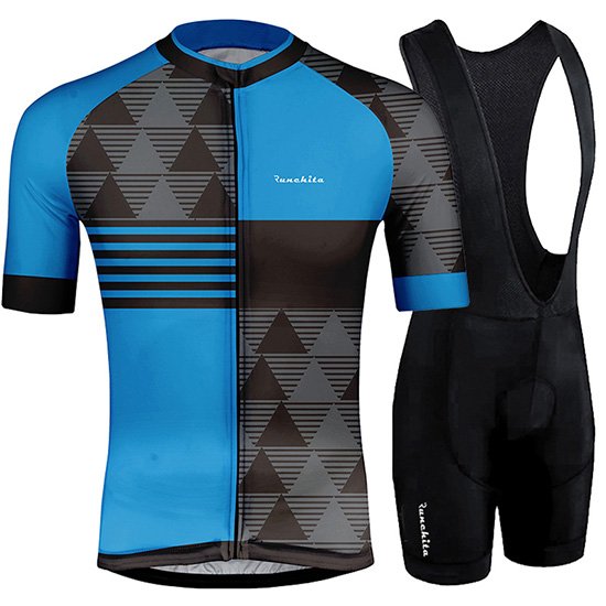 2019 Maillot Runchita Tirantes Mangas Cortas Azul Negro