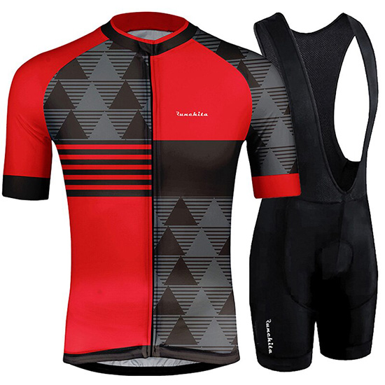 2019 Maillot Runchita Tirantes Mangas Cortas Rojo Gris