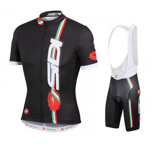 2014 Maillot Castelli Tirantes Mangas Cortas Rojo Y Negro