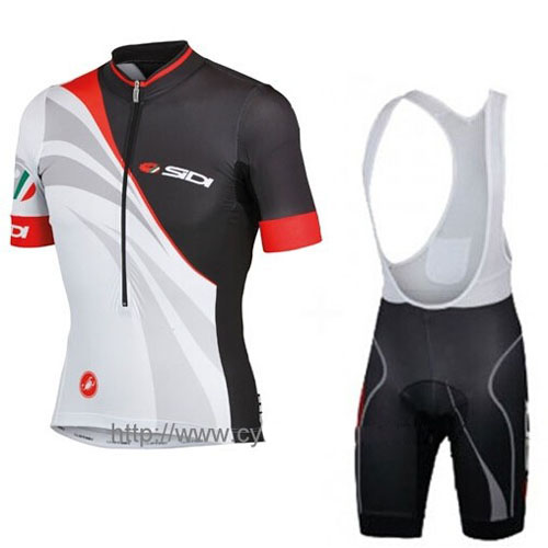 2014 Maillot SIDI Tirantes Mangas Cortas Negro Y Blanco