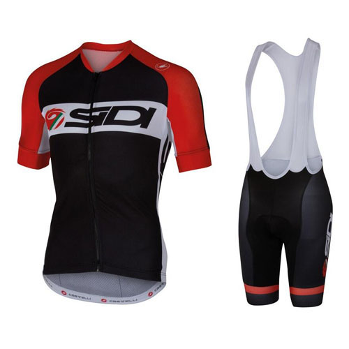 2016 Maillot SIDI Tirantes Mangas Cortas Negro Y Rojo