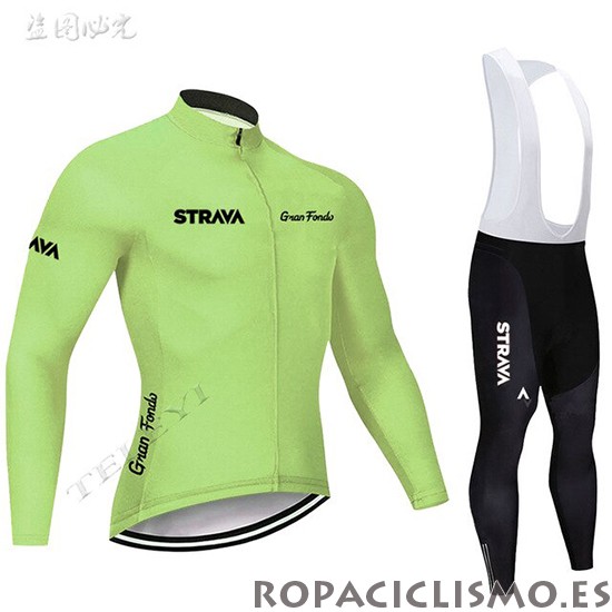 2019 Maillot STRAVA Tirantes Mangas Largas Luz Verde