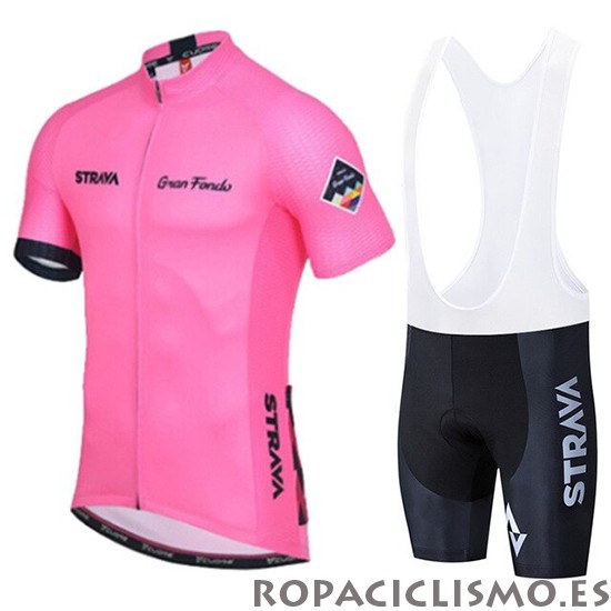 2019 Maillot STRAVA Tirantes Mangas Cortas Rosa