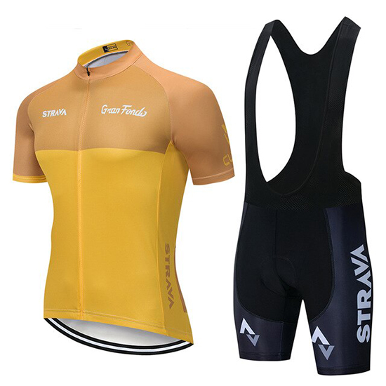 2019 Maillot STRAVA Tirantes Mangas Cortas Amarillo