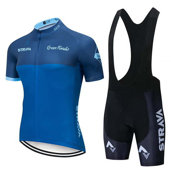 2019 Maillot STRAVA Tirantes Mangas Cortas Azul