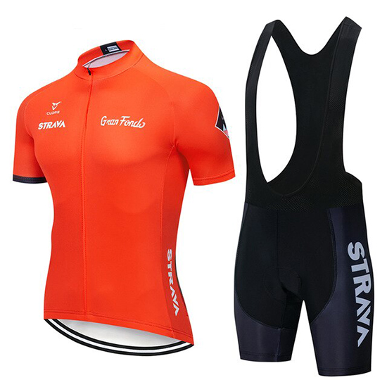 2019 Maillot STRAVA Tirantes Mangas Cortas Naranja