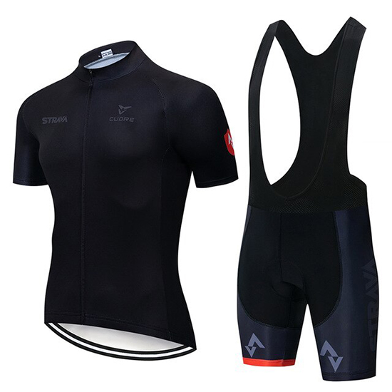 2019 Maillot STRAVA Tirantes Mangas Cortas Negro