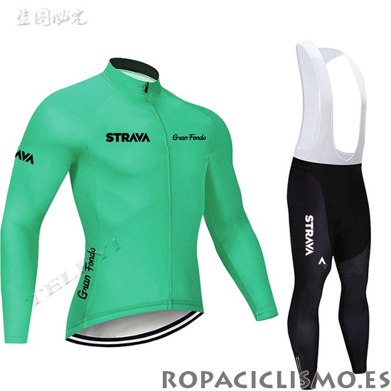 2019 Maillot STRAVA Tirantes Mangas Largas Verde