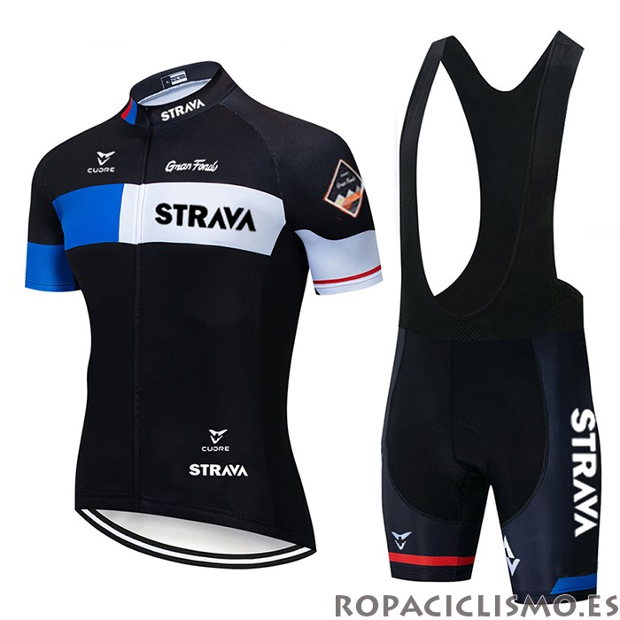 2020 Maillot Strava Tirantes Mangas Cortas Negro