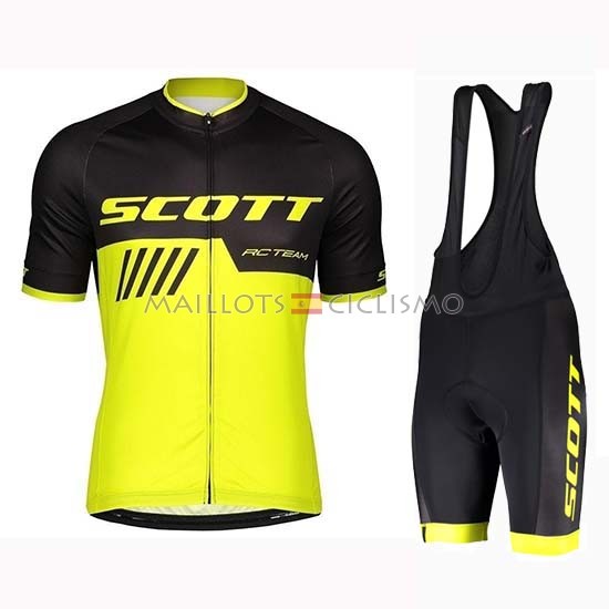 2019 Maillot Scott Tirantes Mangas Cortas Negro Amarillo