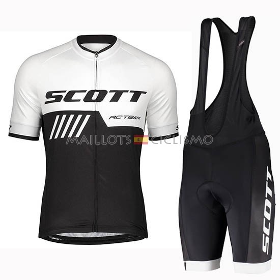 2019 Maillot Scott Tirantes Mangas Cortas Negro Blanco