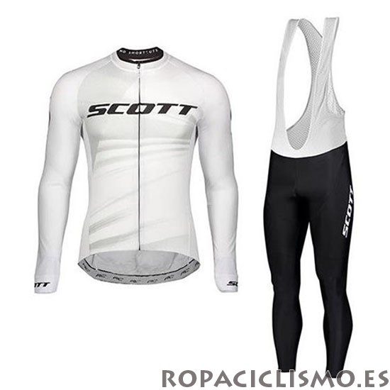 2020 Maillot Scott Tirantes Mangas Largas Blanco