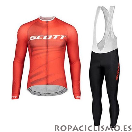 2020 Maillot Scott Tirantes Mangas Largas Rojo