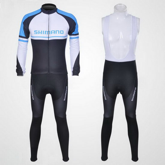 2011 Maillot Shimano Tirantes Mangas Largas Azul Y Blanco