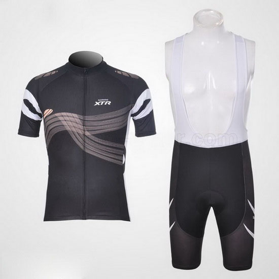 2012 Maillot Shimano Tirantes Mangas Cortas Negro Y Naranja