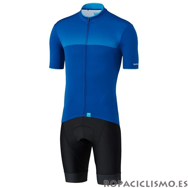 2020 Maillot Shimano Tirantes Mangas Cortas Azul