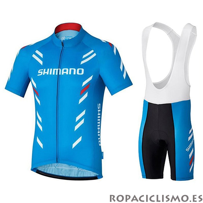 2021 Maillot Shimano Tirantes Mangas Cortas Rojo