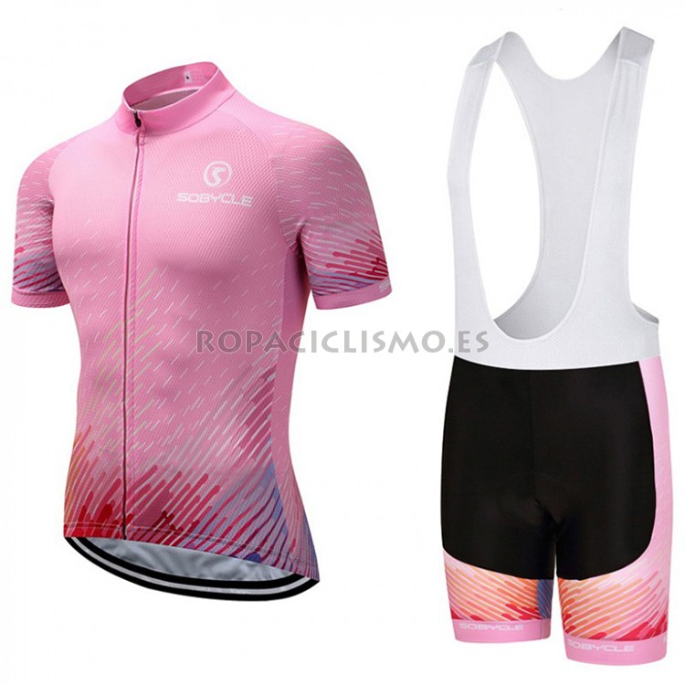 2018 Maillot Sobycle Tirantes Mangas Cortas Rosa