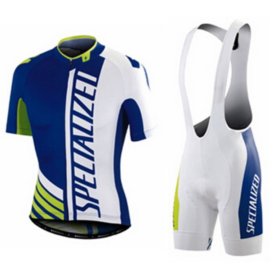 2016 Maillot Specialized Tirantes Mangas Cortas Azul Y Blanco